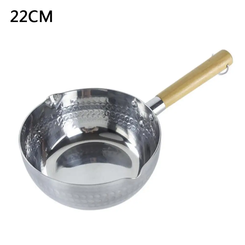 Алюминиевая сковорода с деревянной ручкой Бытовая антипригарная сковорода лапша кастрюля японская сковорода кухонные принадлежности - Цвет: 22CM