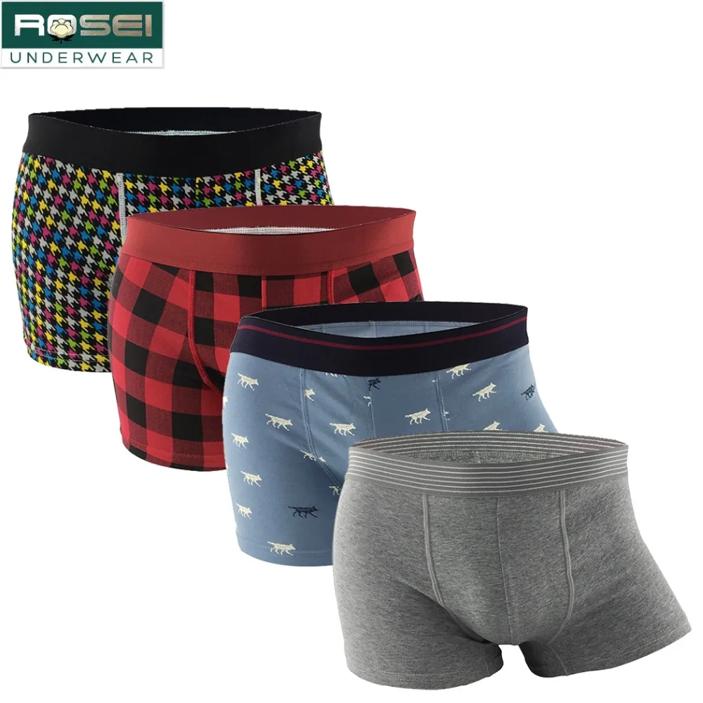 Мужское нижнее белье Calzoncillos Hombre хлопковые боксеры 4 шт./лот | Мужская одежда