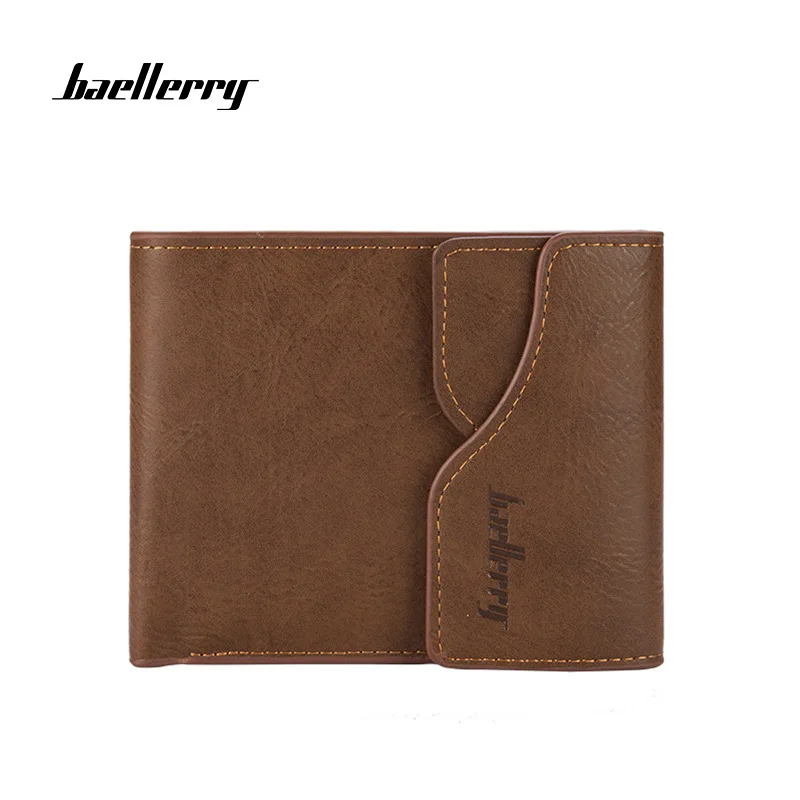 

Baellerry New Vintage Style Hasp Leather Men's Purse Standard Wallets ID Card Holder Photo Pocket Male Small Wallet Billetera