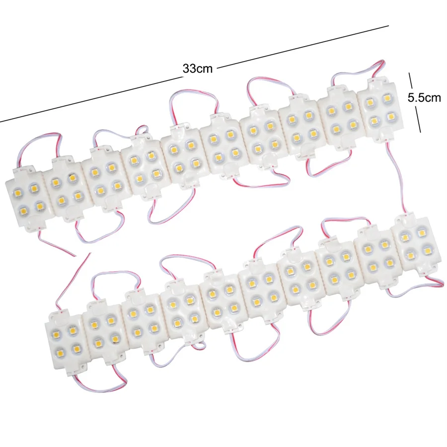 20 шт. впрыска светодиодный модуль водонепроницаемый SMD5050 4led, один цвет, чистый белый, теплый белый, холодный белый