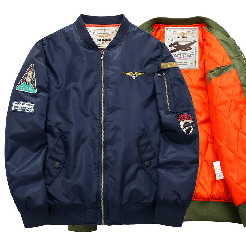 

Baseball uniform Men's bomber jackets movement Winter autumn collar Hiking jacket air force one pilot MA01 Zipper Coats Outwear