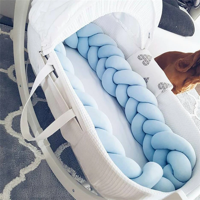 

Cute Colorful Nodic Knot Newborn Bumper 2M/3M Length Long Knotted Braid Pillow Baby Bed Bumper in the Crib Infant Room Decor