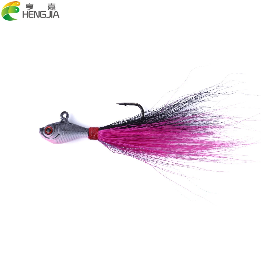 

HENGJIA 1PC 25g hard lead head jigs fishing lures hooks with tied hair wobbler pike carp crappie peche pesca fishing tackles