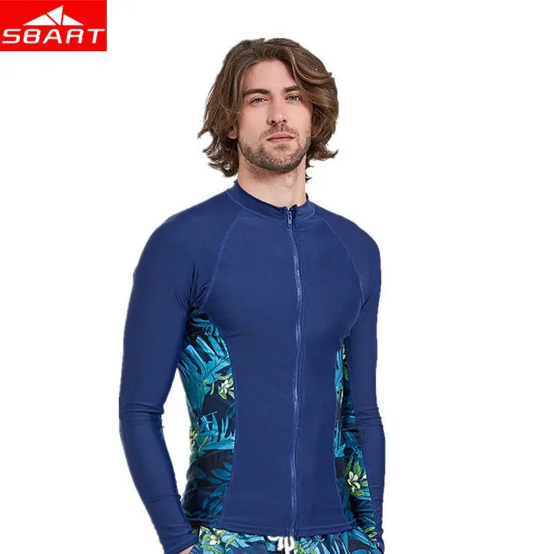 

SBART Men Surfing Rash Guards Long Sleeve Swimsuits Tops Jacket Surfing Diving Swimwear UV Protection Swimming Shirt For Couples