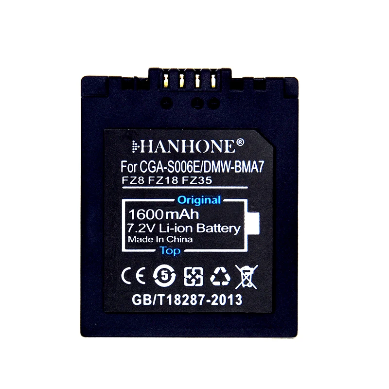 2 шт. литий ионный аккумулятор для Panasonic Lumix FZ8 FZ18 FZ28 FZ30 FZ35 FZ38 FZ50 1600 мА/ч с