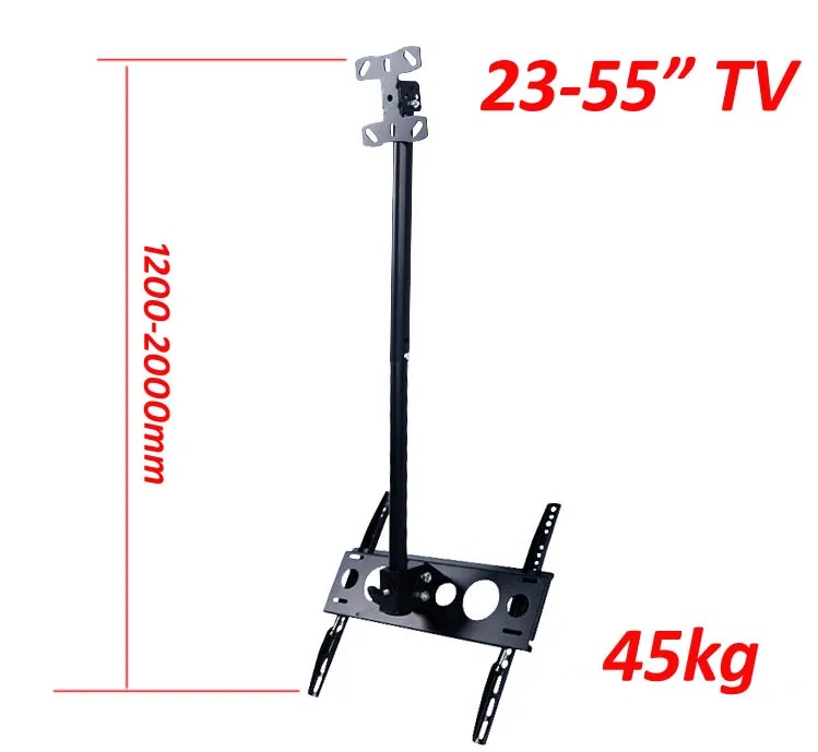 (1.2m 2m) Steel 400X400 30inch 55" 32" 45KG height adjust tilt down tv wall mount lcd ceiling