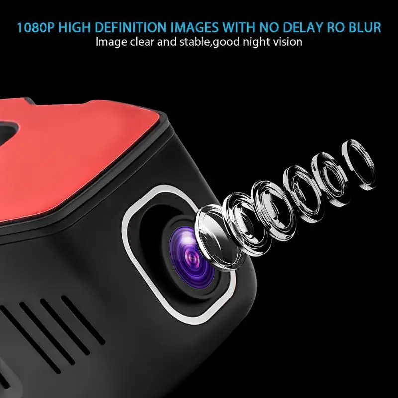 1080P Мини Автомобильный видеорегистратор с двойным объективом, видеорегистратор, автомобильная камера с двумя камерами, управление с помощью приложения, обновленная петля, видеокамера для вождения