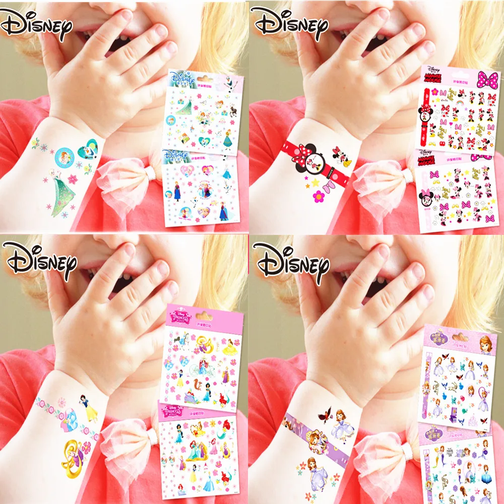 

Disney frozen minnie sofia children Waterproof tattoo Watch Sticker happy birthday kids makeup princess girl show toys gift