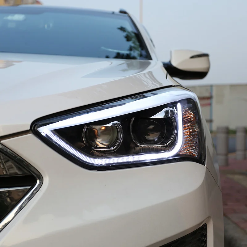 

KOWELL Car Styling for Hyundai IX45 13-15 LED Headlight New SantaFe Headlight DRL Lens Double Beam H7 HID Xenon bi xenon lens