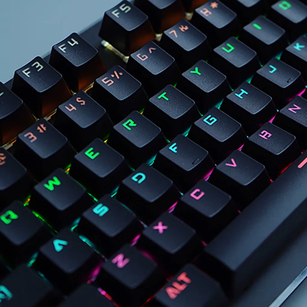 VOBERRY подсветка светодиодный Радужный USB 104 клавиш Подсветка Игры Механическая Проводная клавиатура с 7 клавишами 5000 dpi мышь комбо черный