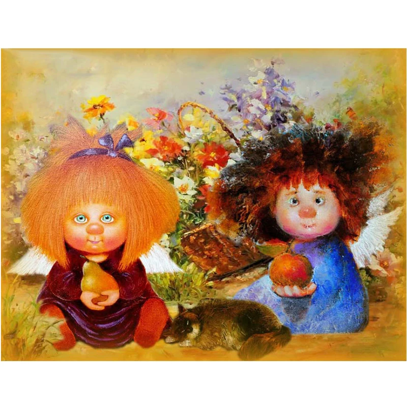 DIY Diamond Embroidery Painting Cross Stitch Diamond Painting Angel Pictures Mosaic Stone Home Decoration