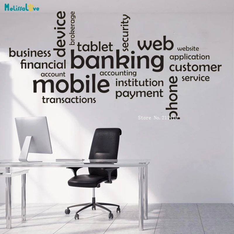 

Office Wall Sticker Banking Mobile Business Design Inspire Home Decor Marketing Removable Decal Murals Self-adhesive YT1251