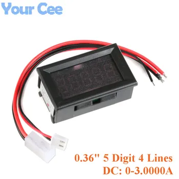 

0.36" Digital Ammeter 0-3.0000A DC Current Panel Meter Five Digit Red LED