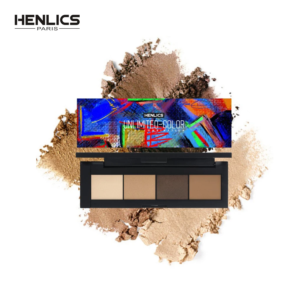 

HENLICS 4Colors Makeup EyeShadow Palette Matte Shiny pigment Eye shadow Pallete beauty Professional Smoky Eyes Make Up Cosmetics