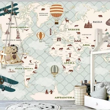 Beibehang пользовательские 8 фотообои детская комната 3d обои самолет парусный спорт животные карта мира воздушный шар фон 3d обои