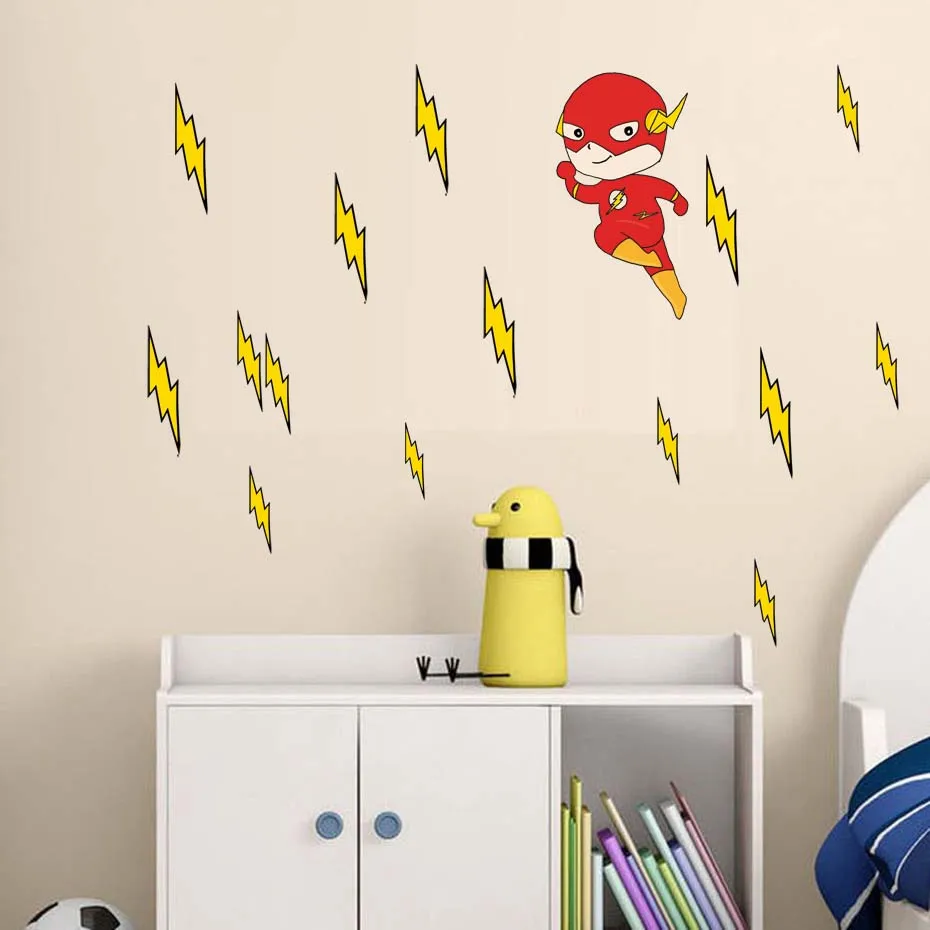 

The Flash Superhero Wall Sticker SUPERHERO America Captain Movie vinyl wall art NURSERY CHILDREN KID ROOM MURAL HOME ROOM DECO