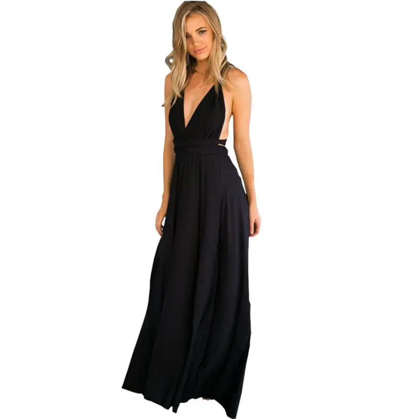 

Women Sleeveless Halter Bandage Party Dress Elegant Maxi Dresses women elegant sexy summer dresses 2018 C30810