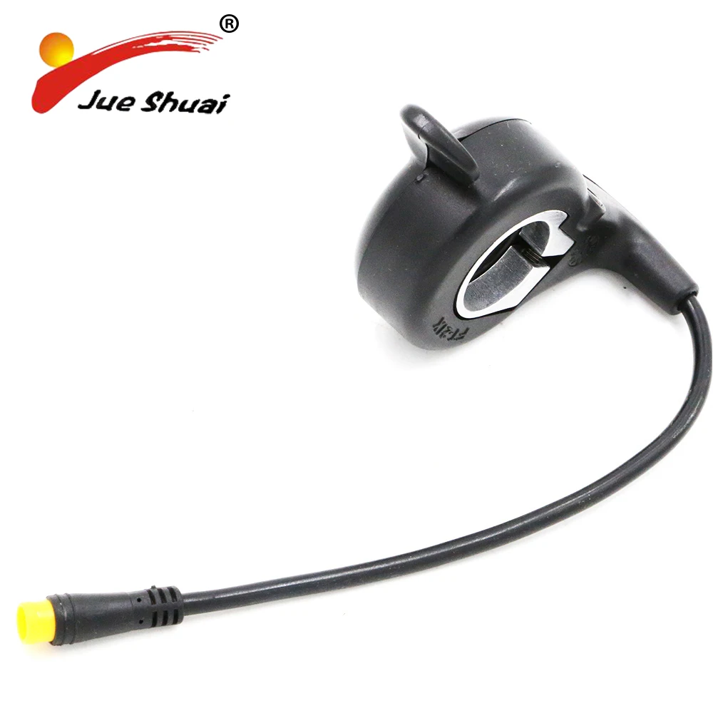 Electric Bike Throttle With 14cm Waterproof Cable Plug Black Metal