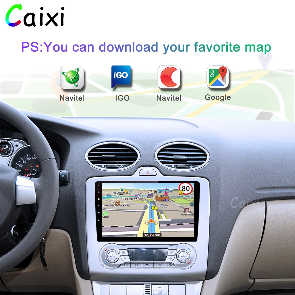 CAIXI 9 ''2.5D Android 8,1 автомобильный Радио мультимедийный плеер для 2004 2005 2006-2011 Ford Focus Exi AT 2DIN Gps навигация автомобильный DVd