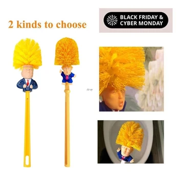 

Creative Long-hand Toilet Cleaning Brush Funny Trick American President Face Home WC Bathroom Deep Cleaner Tool With Holder Set