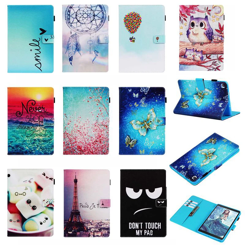 

Case For Samsung Galaxy Tab A 8.0 inch 2019 S Pen Painted Slim Leather Magnetic Stand Cover For Galaxy Tab SM-P200 SM-P205 Funda