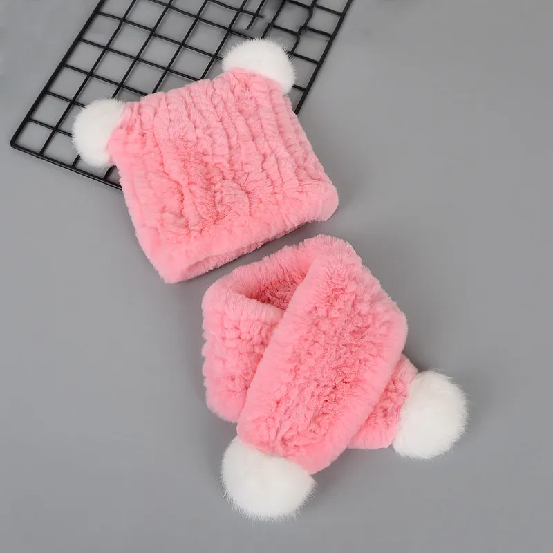 Fashion New Knitted Children Hat Scarf Two Piece Set Boys And Girls Hat Ball Hair Accessories For Children Warm Set