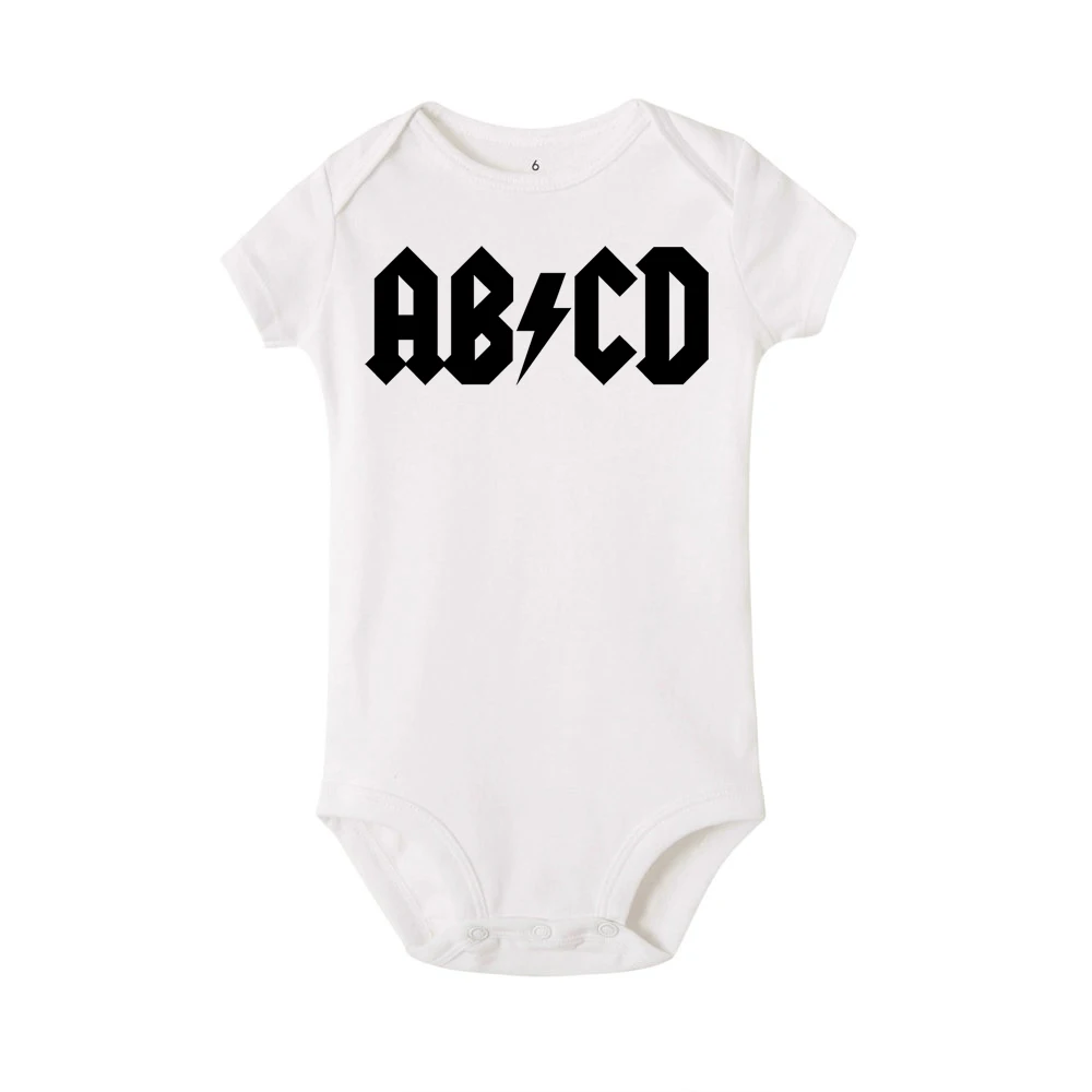 ABCD/Забавный комбинезон для новорожденных с изображением рок; одежда для маленьких мальчиков и девочек; Детский комбинезон; одежда для первого дня рождения; цельнокроеное боди для мальчиков - Цвет: R010-SRPWH