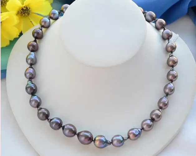 

song voge gem nanJ1804 brown black almost round Edison fw pearl necklace