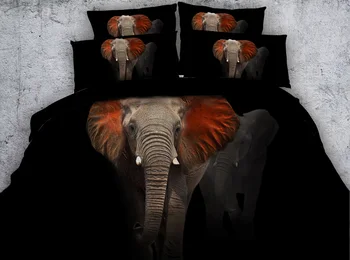

JF-299 Kids full size elephant print bed set 3d queen king size animal bedding sets