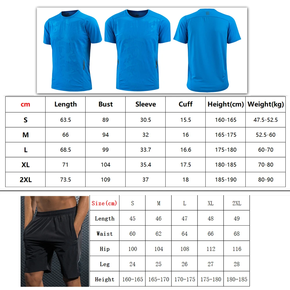 Summer Sport Suit Men Gym Compression Running Set Outdoor Short Sleeve T-Shirts Shorts Print Men's Quick Dry SportSuits