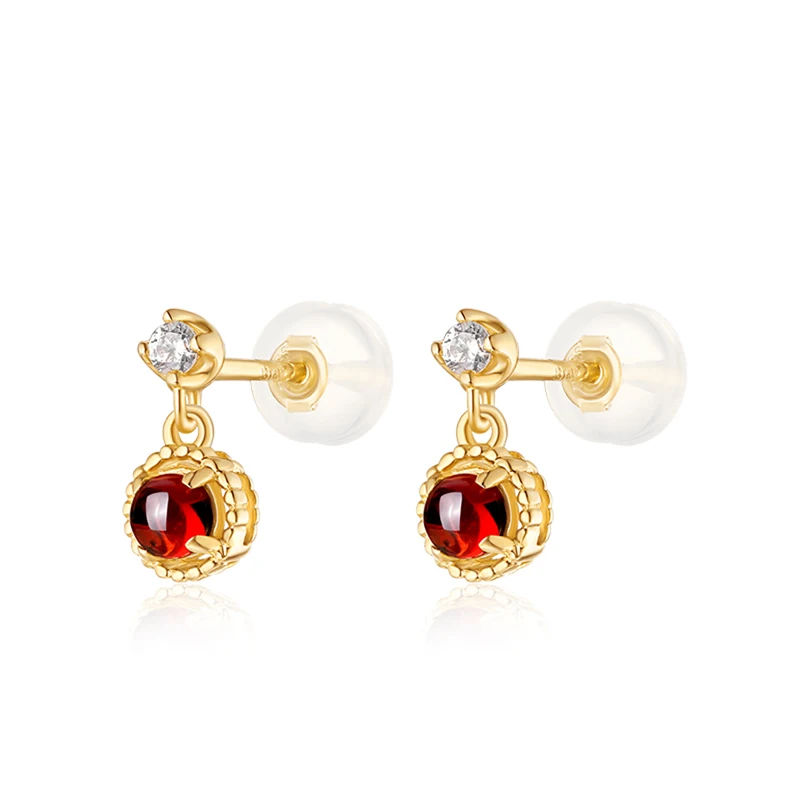 

JXXGS Jewelry 14K Gold New Design Ruby Luxury Earrings Gold Color Drop Earrings For Women