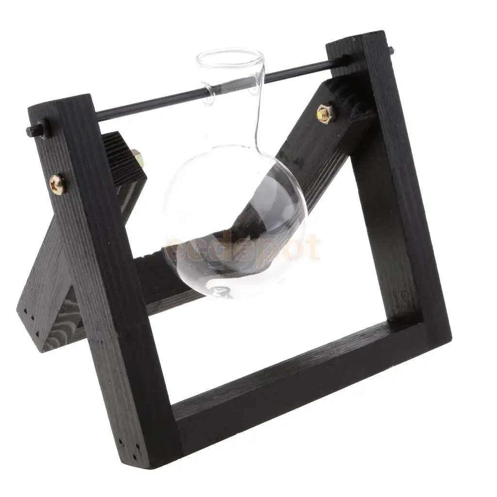 Rustic Wedding Decor Hanging Glass Flower Vase Hydroponic Bottle Container With Wood Tray