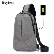 Новое поступление мужской нагрудный пакет с одним плечевым ремнем противоугонные сумки через плечо легко застёгивающийся usb зарядка нагрудная сумка высокого качества