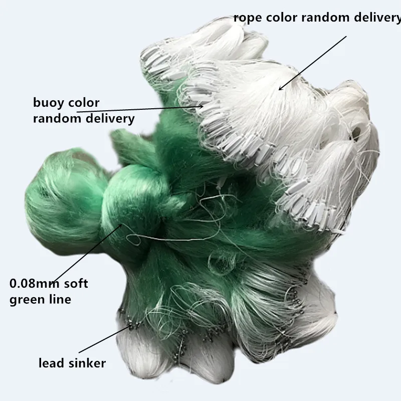 soft monofilament nylon 3layer fishing net depth 1m-1.8m gill net length 55m small mesh fishing network rede de pesca fish net