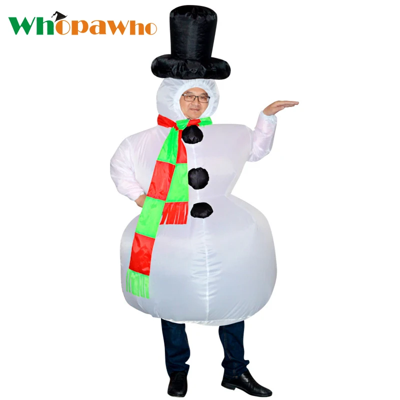 Christmas Carnaval Adult Snowman Inflatable Costume Cosplay Dress