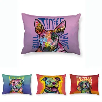 

Funny Pet Pitbull Pillow Cover Art Dog Pillowcase Custom Soft Cotton Two Sides Pillow Case Home Sleep Covers Queen Size 20"X30"