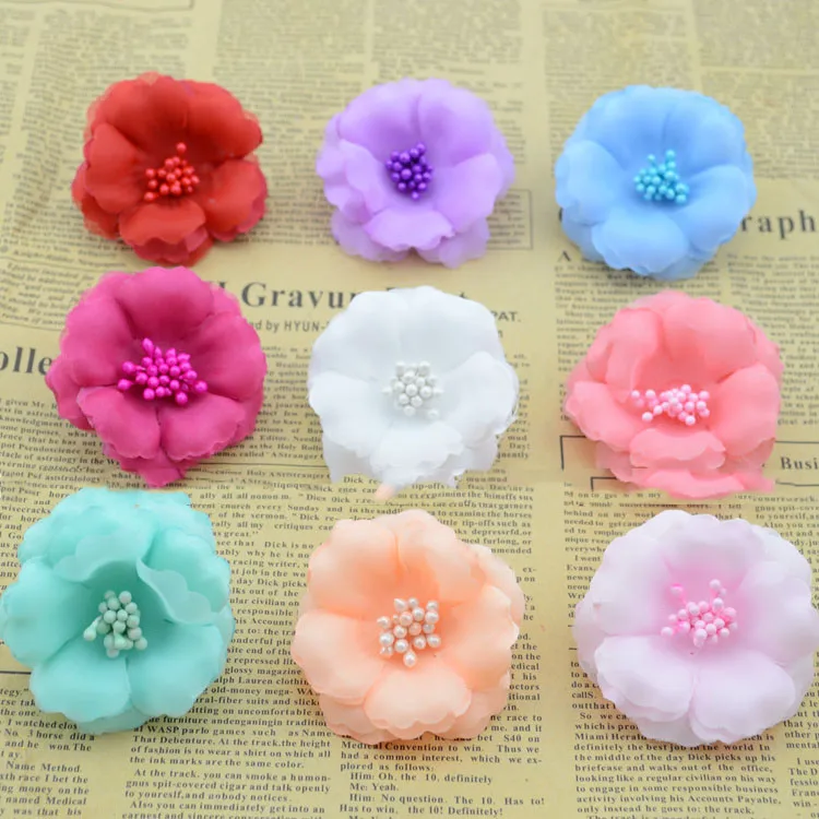 

artificial flowers The new Korean cherry good simulation flower garland yarn material diy flower hairpin head flower decoration