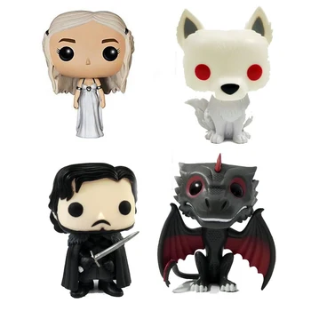 GAME OF THRONES Character GHOST Wolf & Dragon 10cm Action Figure Toys