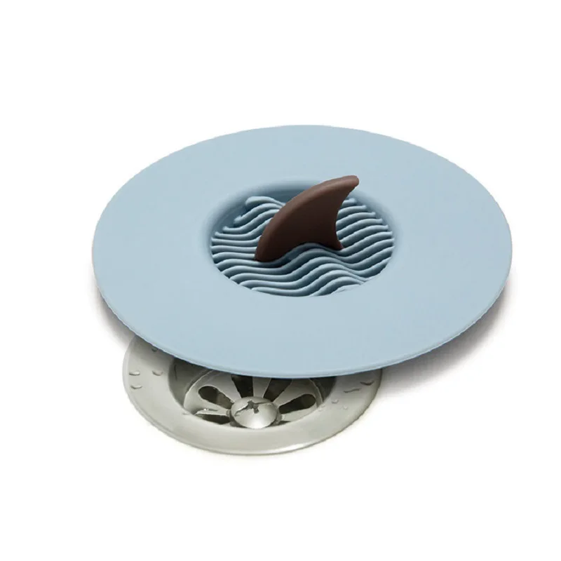 

Creative Nordic Shark Silicone Drain Stopper Bathroom Sink Water Filter Hair Catcher Basin Drain Protector Antiblocking Strainer