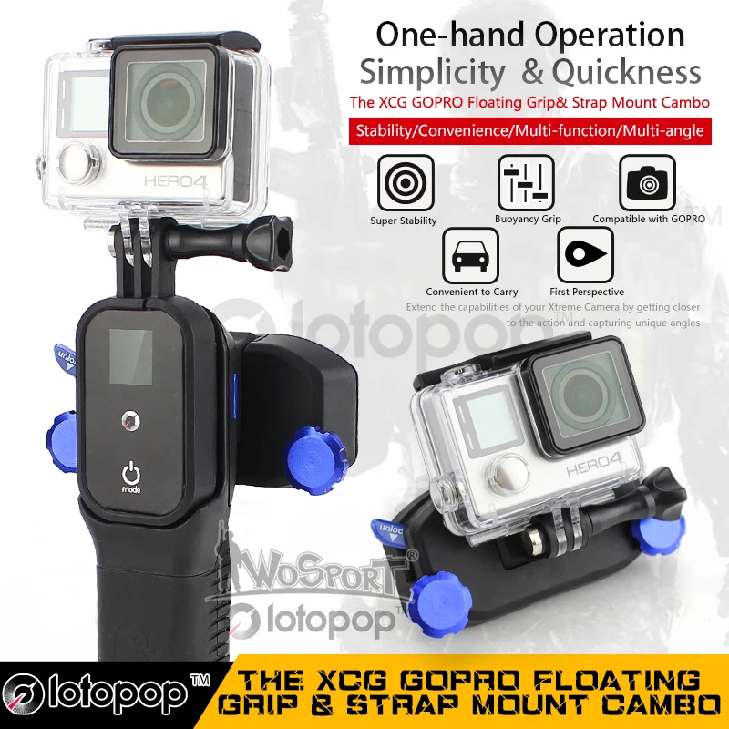 WoSporT GoPro аксессуары xcg GoPro плавающей сцепление и крепление ремня Камбо плавучести сцепление для SJ4000 SJ5000 экшн-камеры