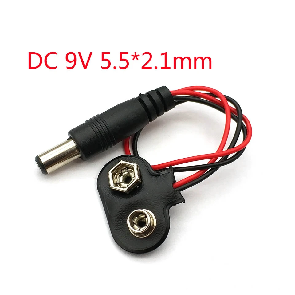 

5 PCS Experimental 9V Battery Buckle 10cm Snap Cable To DC 9V Clip Male Line Battery Adapter for R3 DIY Jack Connector