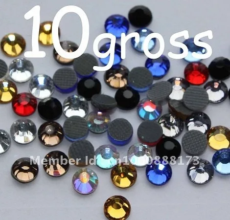 

1440 Mixed color Hot Fix Flatback Glass Rhinestones 16SS 4mm