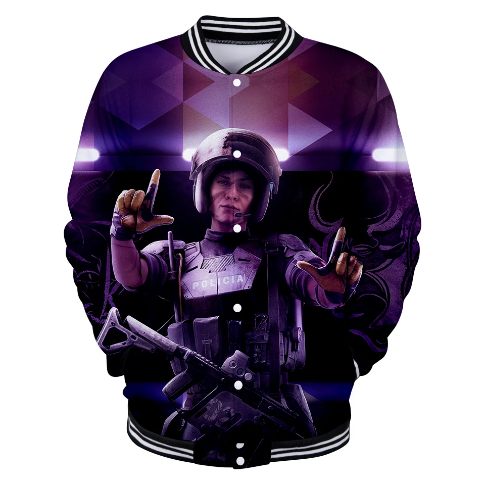 2019 3D Fashion jacket new brand Funny print rainbow six siege with V neck long sleeve Cool