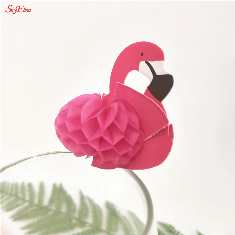 25pcs 3D Flamingo Pink Jungle paper drinking Straws Cocktail decorative straw lot  birthday wedding party decorations 5zSH887 (21)