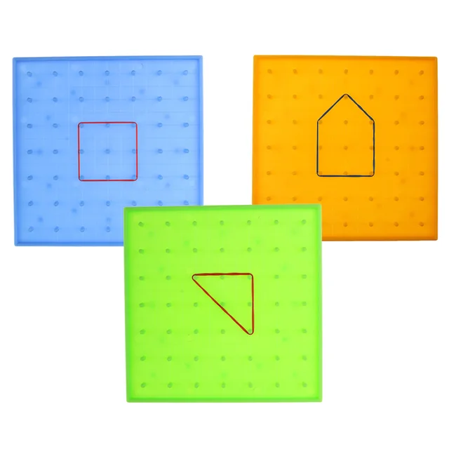 Special Price 3Pcs Children Kids Educational Math Toys Plastic Nail Plate Primary Mathematics Nailboard Tool Geometry Demo School Supplies