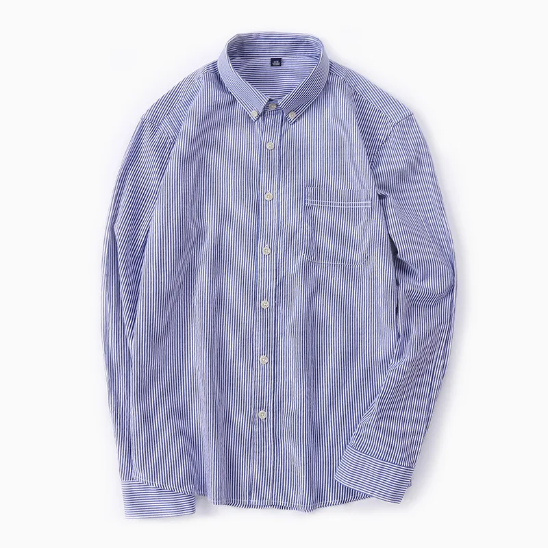 

2018 New Brand 100% Cotton Solid Striped Shirt Men Spring Casual Shirts Man Dress Shirt camisa masculina
