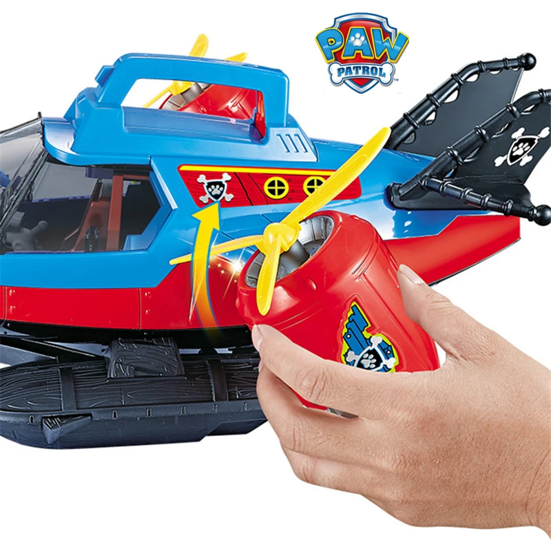 New Paw Patrol Dog Toys Water Surface Patrol Yacht Captain Robot Dog Rotate Sound Effect Patrulla Action Figures Juguetes Gift 