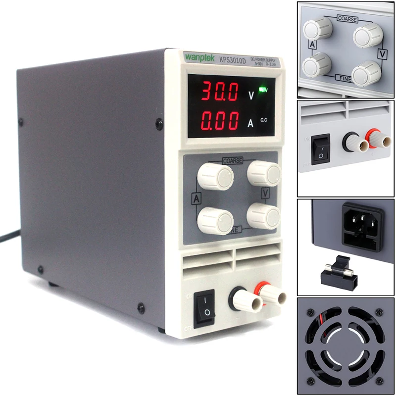 KPS3010D Мини светодиодный цифровой Регулируемый источник питания постоянного тока, 0~ 30 в 0~ 10A, импульсный источник питания 0,1 в/0.01A DC адаптер
