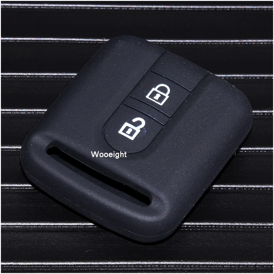 Wooeight 2 Buttons Silicone Remote Car FOB Key Silicone Case Shell For Nissan Qashqai Micra Navara Almera Note E11 Patrol Y61 (11)