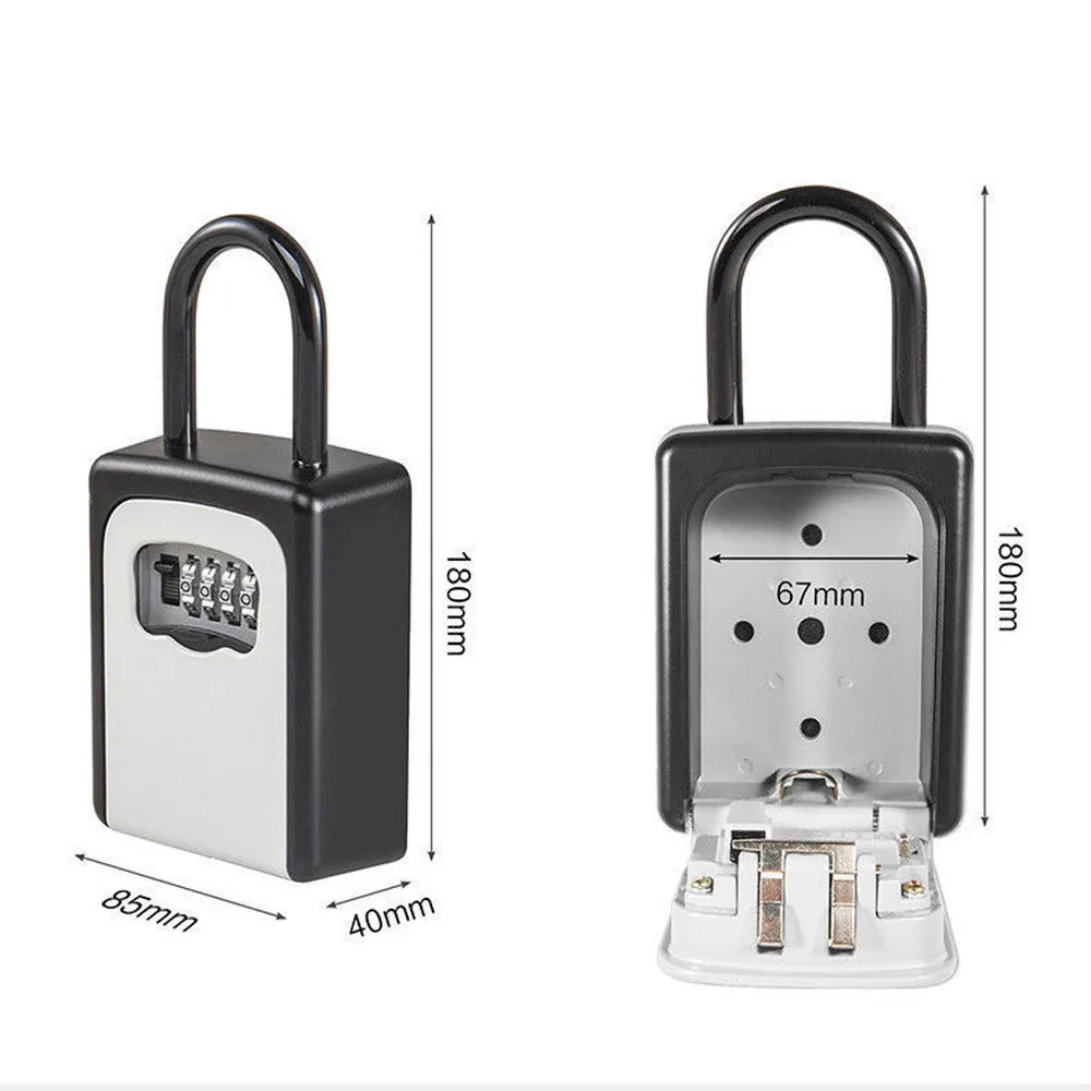 

4 Digit Key Safe Storage Box Money Key Hider Security Storage Lock Box Wall Mount Combination Password Keys Locked